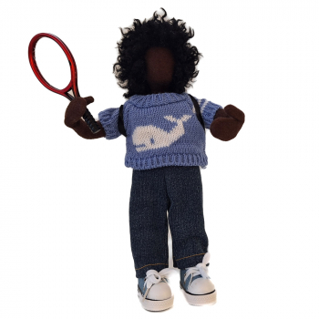 Preview: Pulli mit Walfisch & Jeans & Turnschuhe - Kind 20cm